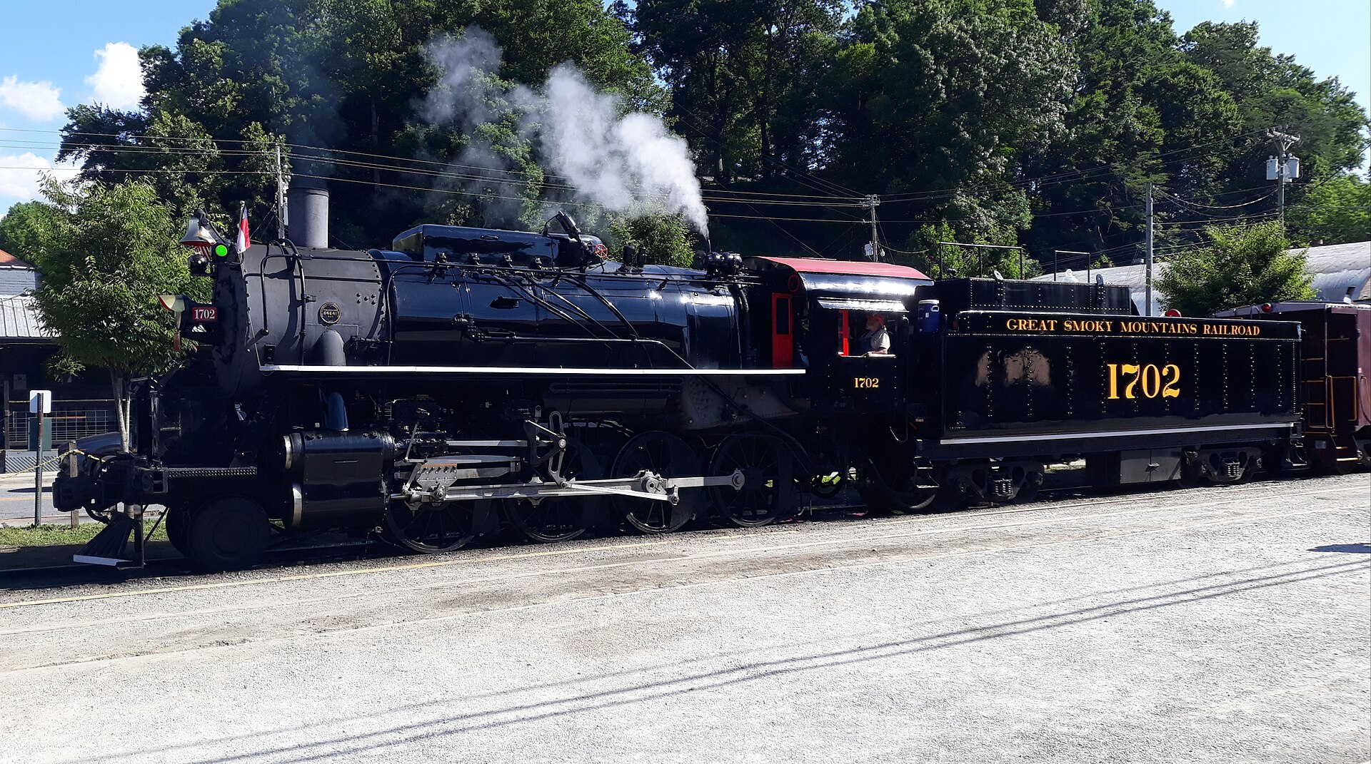 Great Smoky Mountains Railroad steam engine at Bryson City
