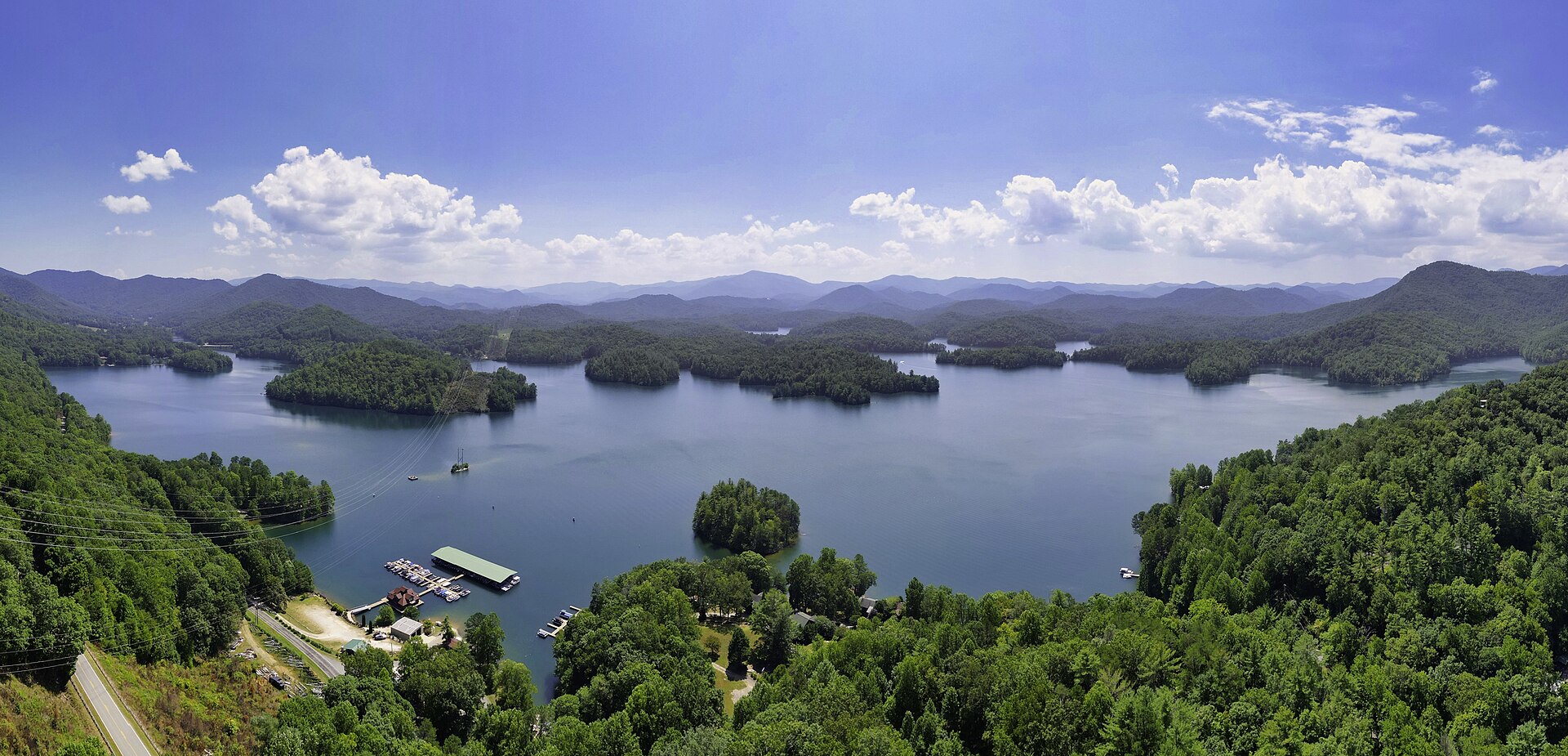 Aerial view of Lake Santeetlah in Graham County
